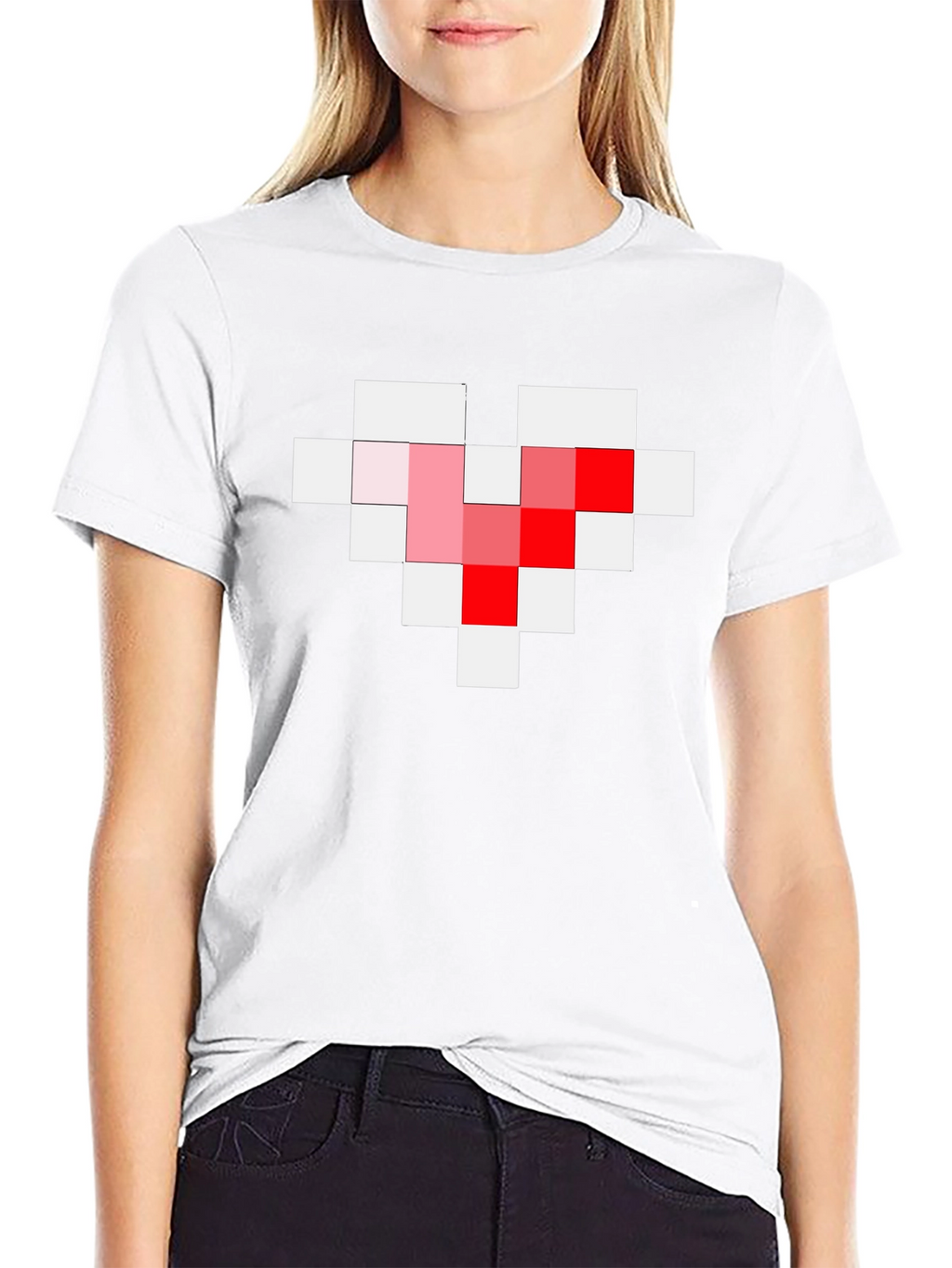 Pixel Heart Graphic Tee - Gamer Style Black T-Shirt