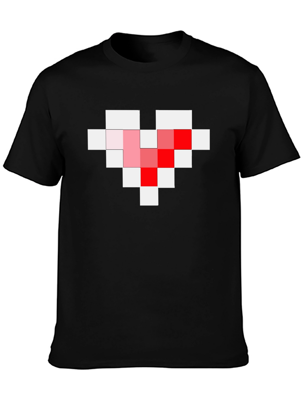 Pixel Heart Graphic Tee - Gamer Style Black T-Shirt