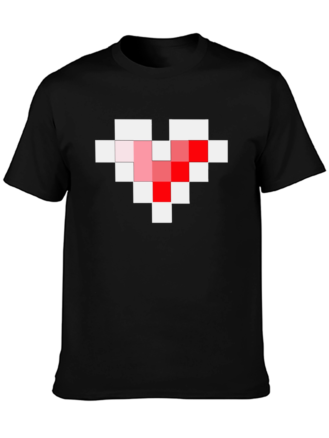 Pixel Heart Graphic Tee - Gamer Style Black T-Shirt