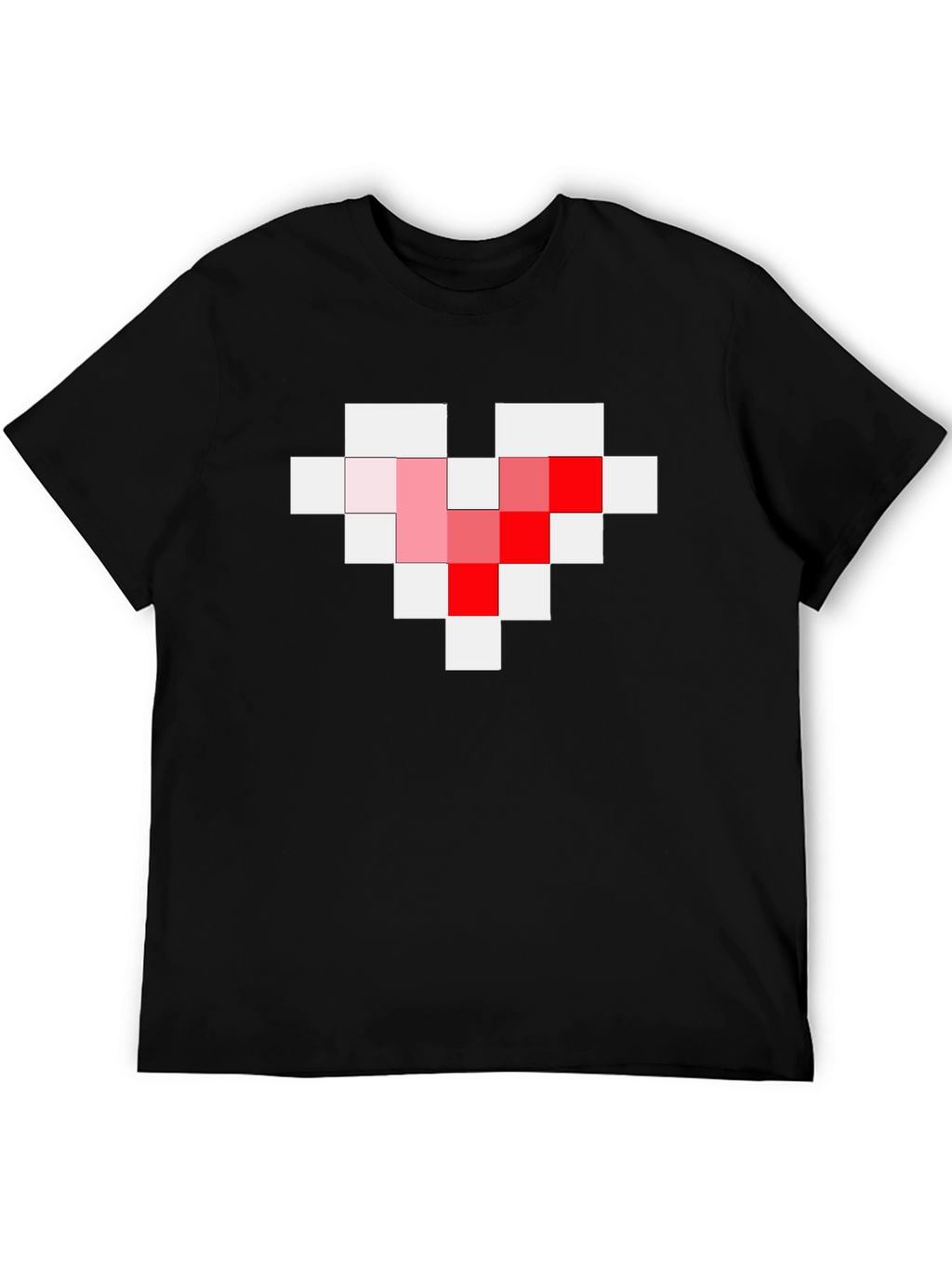 Pixel Heart Graphic Tee - Gamer Style Black T-Shirt