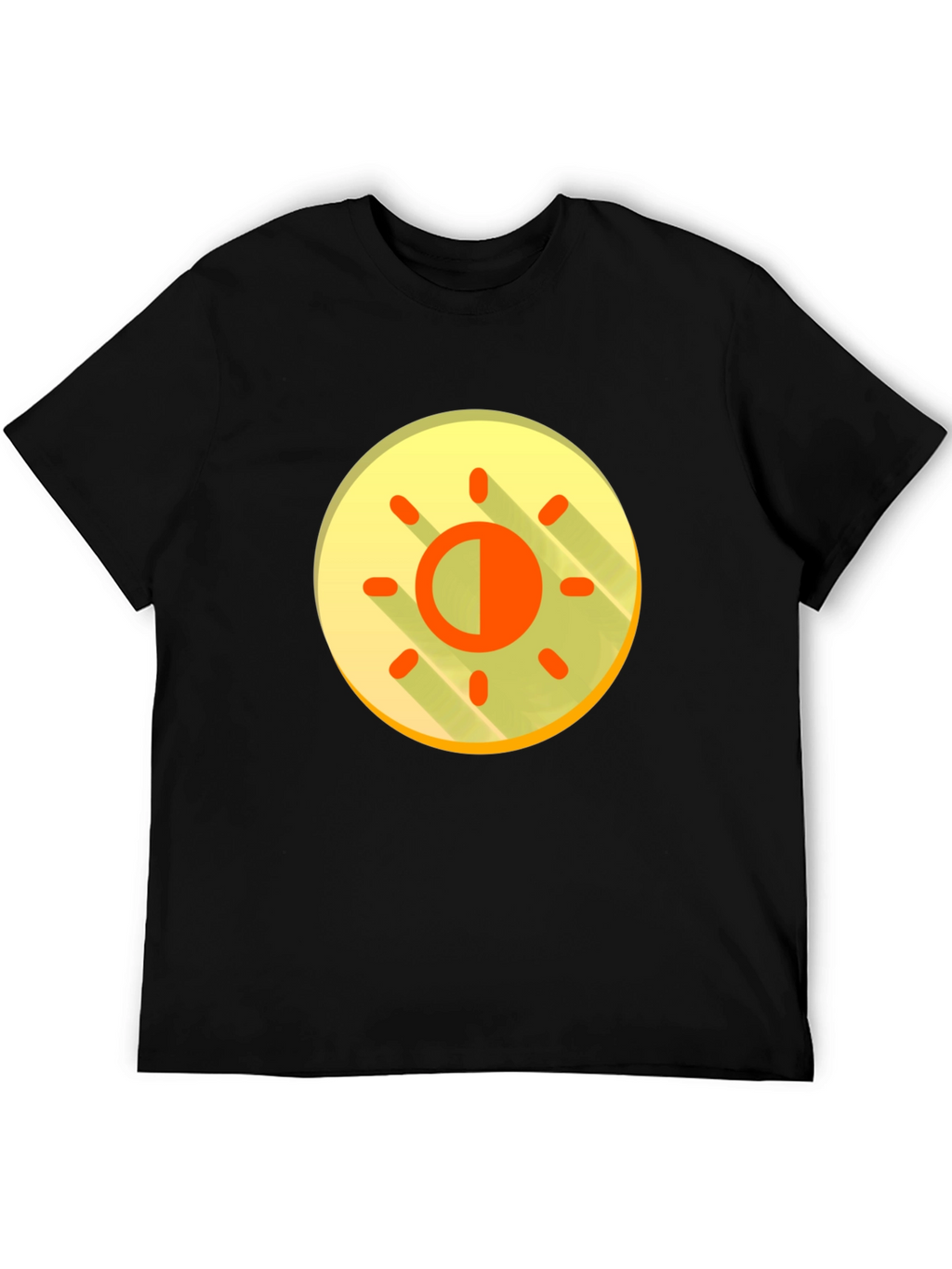 Contrast Sun Graphic T-Shirt - Black