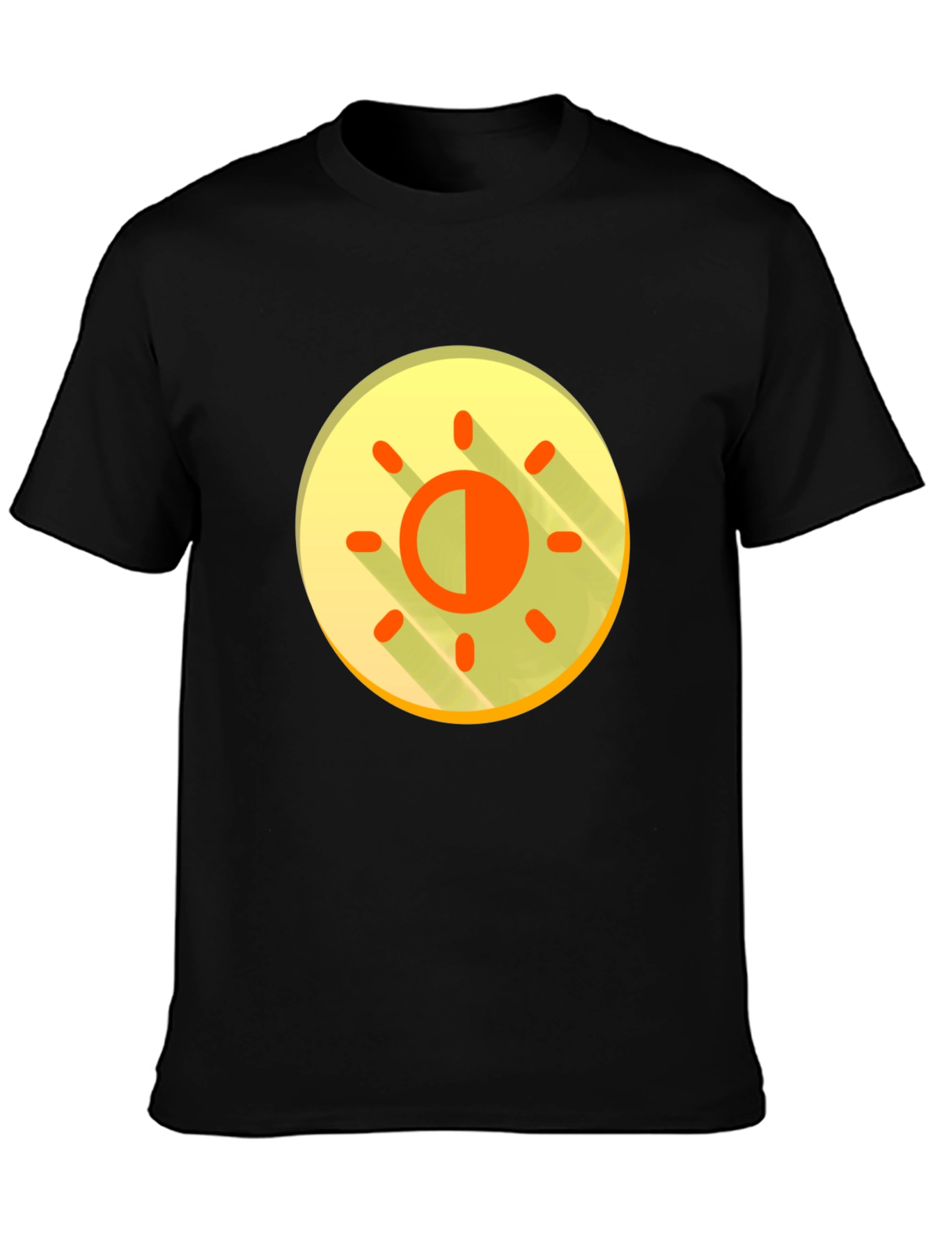 Contrast Sun Graphic T-Shirt - Black
