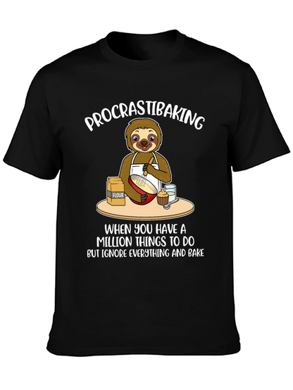 Procrastibaking Sloth T-Shirt: Baking Humor Tee
