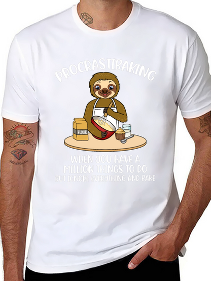 Procrastibaking Sloth T-Shirt: Baking Humor Tee