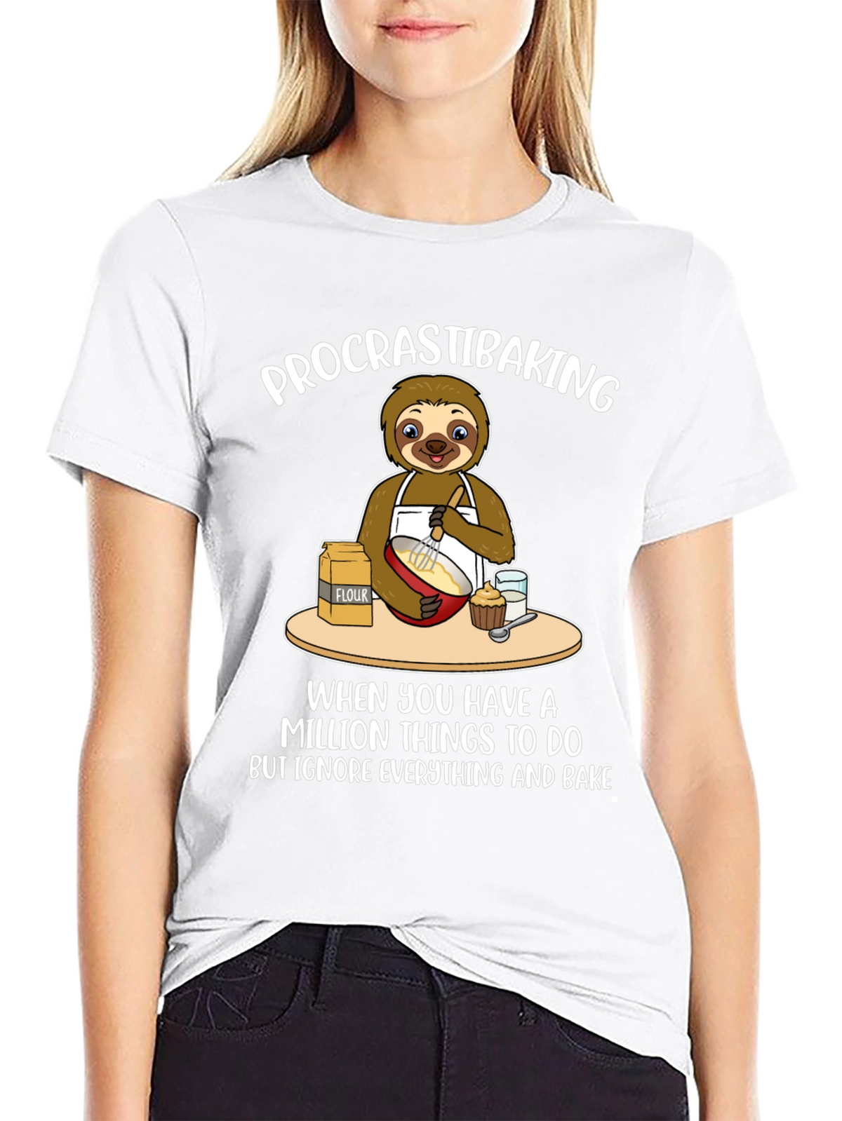 Procrastibaking Sloth T-Shirt: Baking Humor Tee