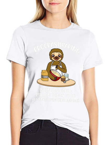 Procrastibaking Sloth T-Shirt: Baking Humor Tee