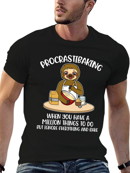 Procrastibaking Sloth T-Shirt: Baking Humor Tee