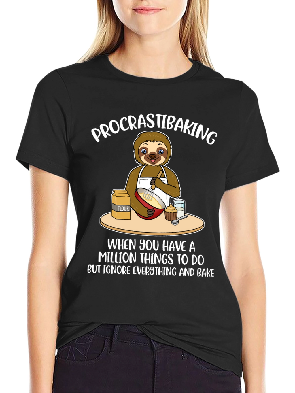 Procrastibaking Sloth T-Shirt: Baking Humor Tee
