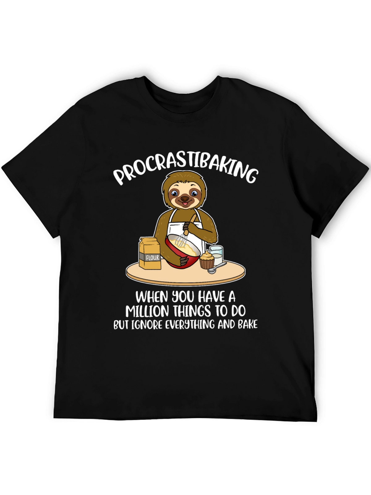 Procrastibaking Sloth T-Shirt: Baking Humor Tee