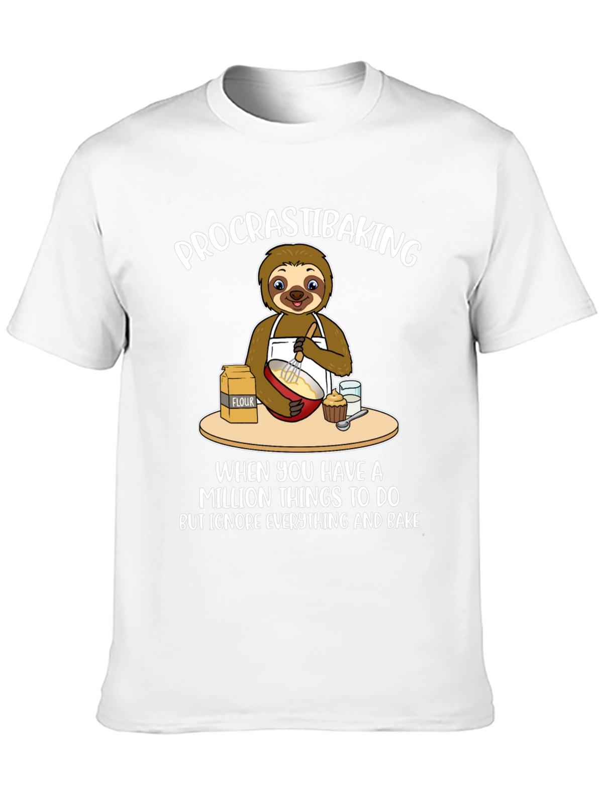 Procrastibaking Sloth T-Shirt: Baking Humor Tee
