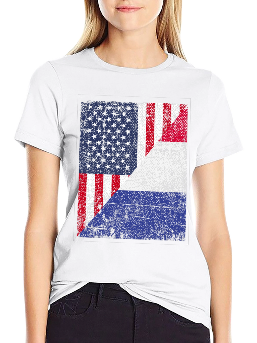 Distressed USA Flag Graphic T-Shirt
