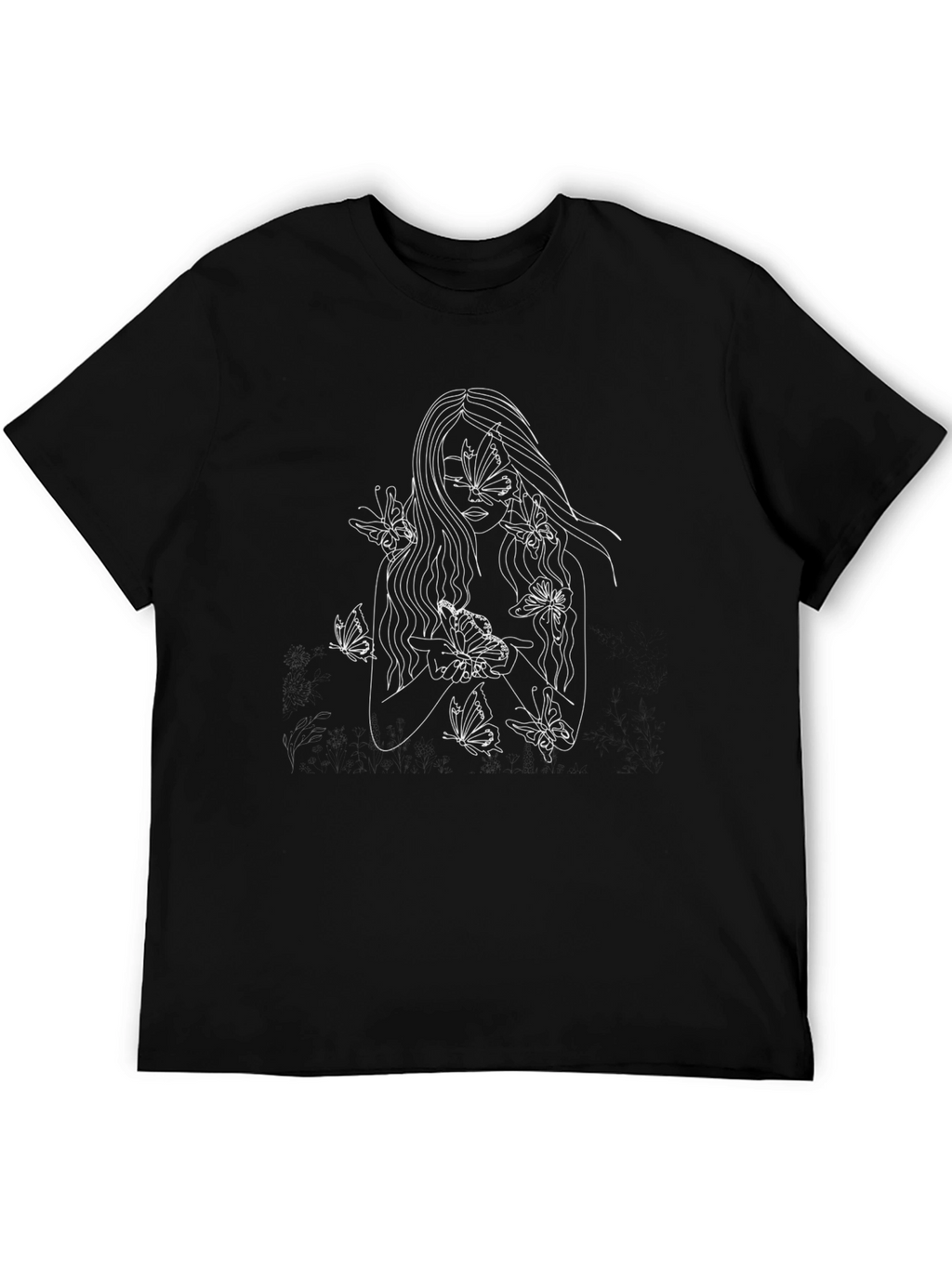 Butterfly Woman Graphic Tee - Black