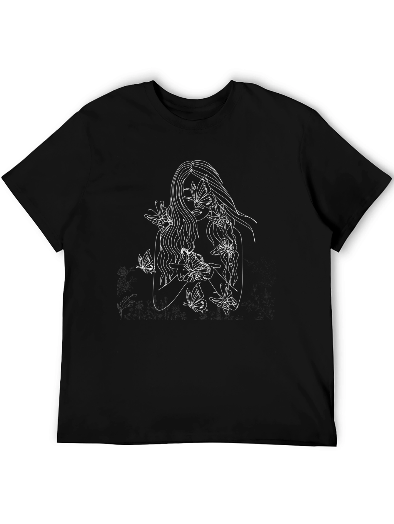Butterfly Woman Graphic Tee - Black