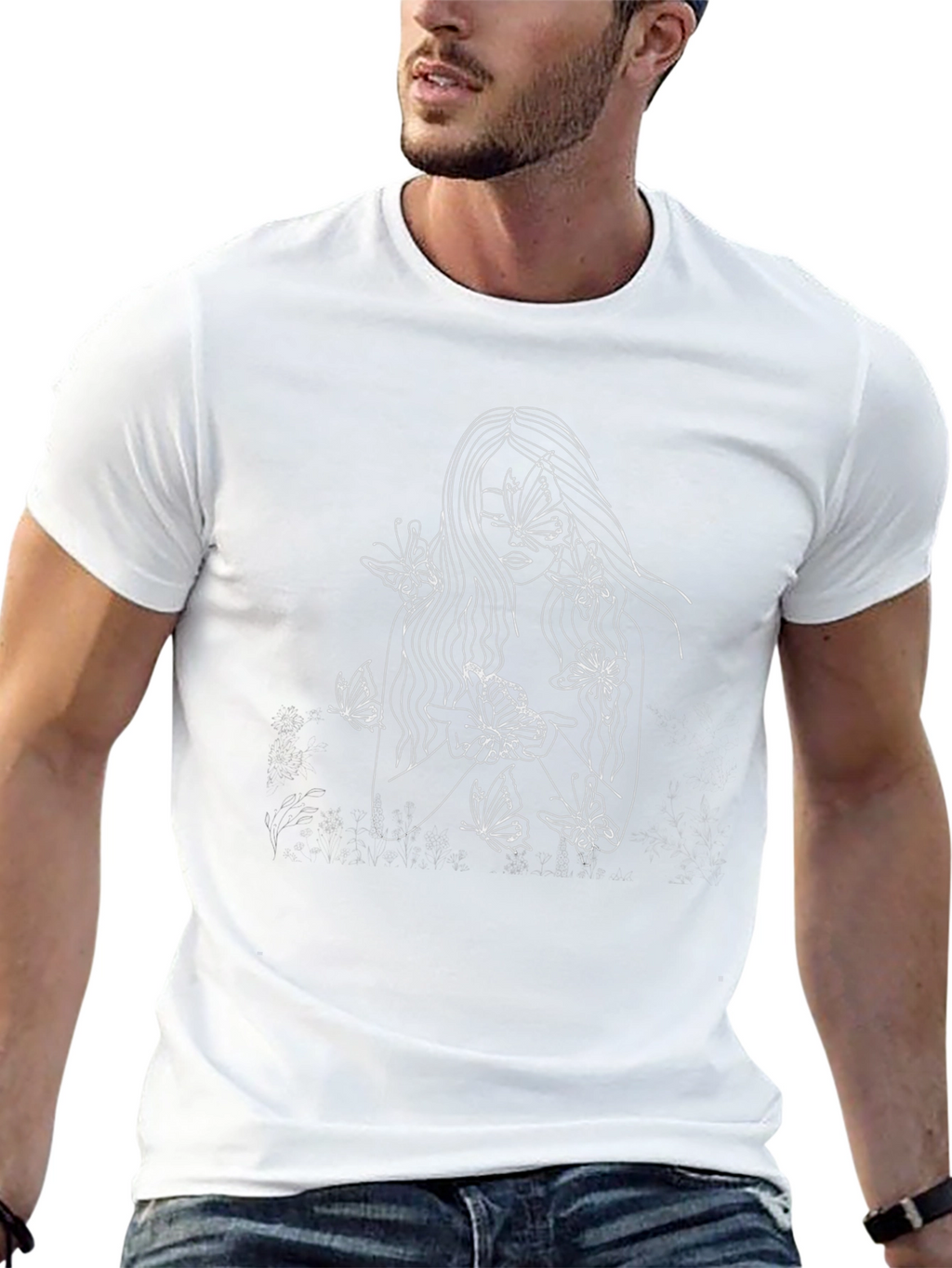 Butterfly Woman Graphic Tee - Black