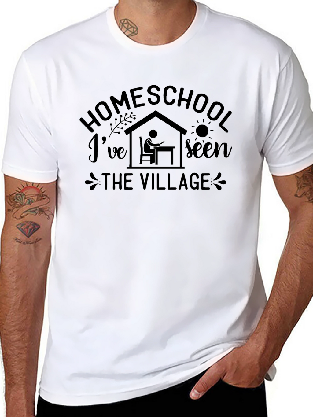 Homeschool Seen The Village Black T-Shirt