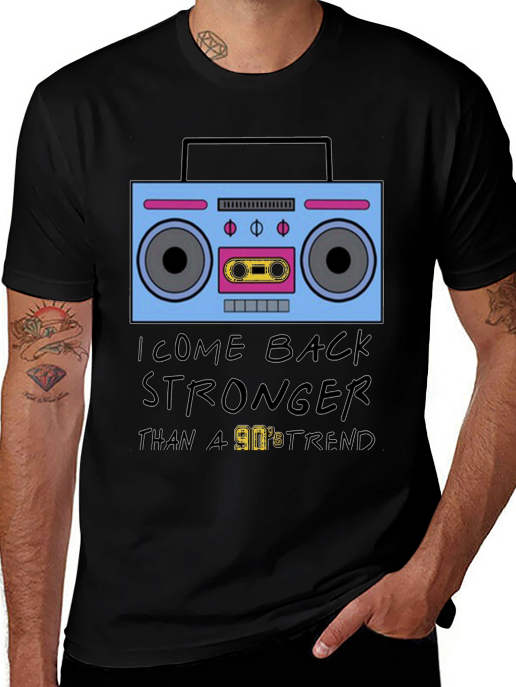 90s Boombox Retro Style T-Shirt