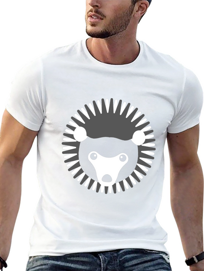 Modern Hedgehog Graphic Tee - Black