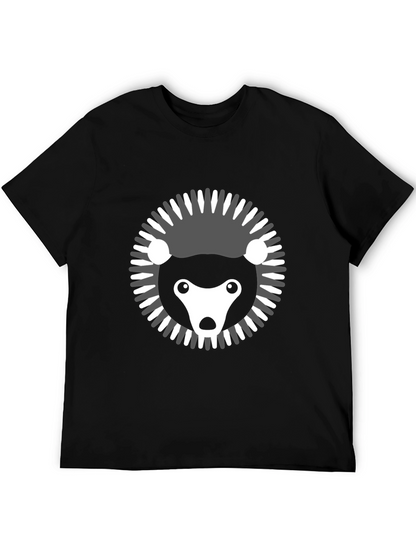 Modern Hedgehog Graphic Tee - Black