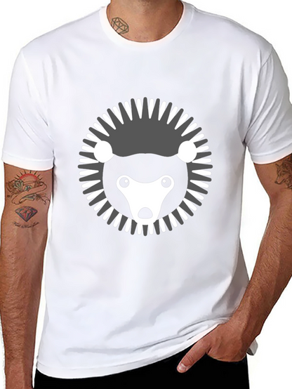 Modern Hedgehog Graphic Tee - Black