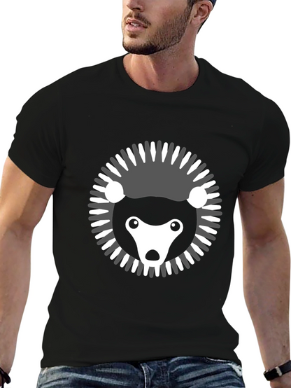 Modern Hedgehog Graphic Tee - Black