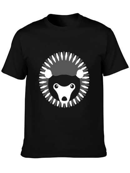 Modern Hedgehog Graphic Tee - Black
