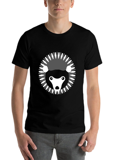 Modern Hedgehog Graphic Tee - Black