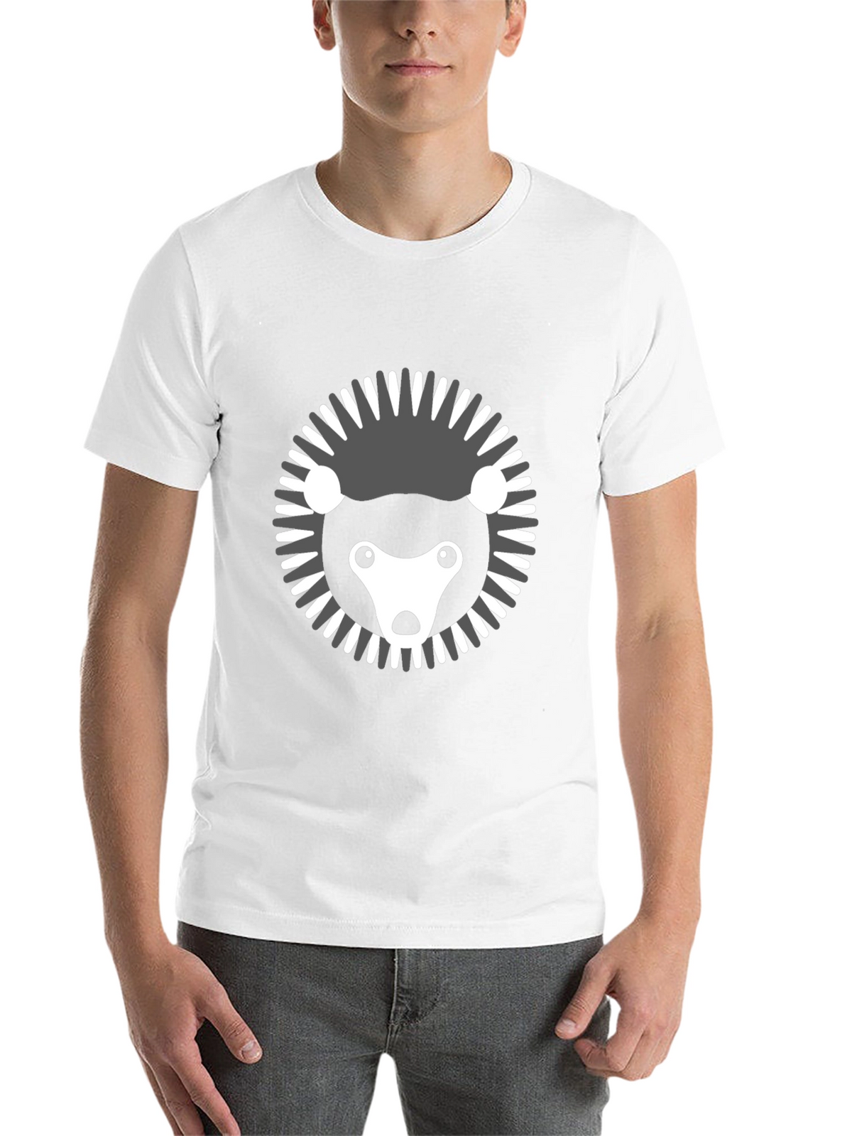 Modern Hedgehog Graphic Tee - Black