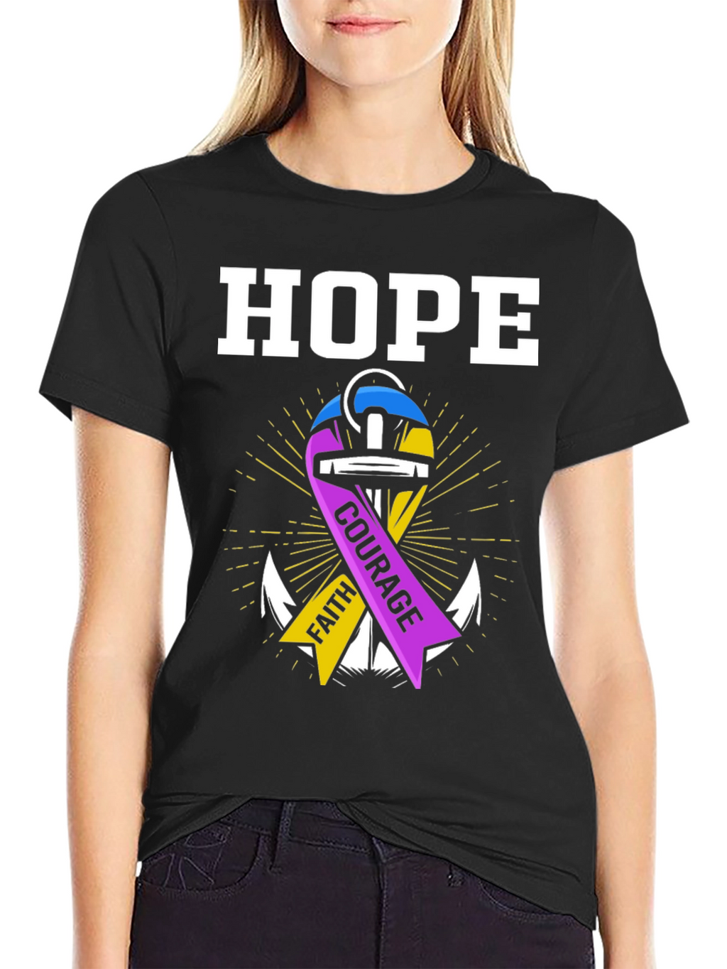 Hope Faith Courage Graphic T-Shirt