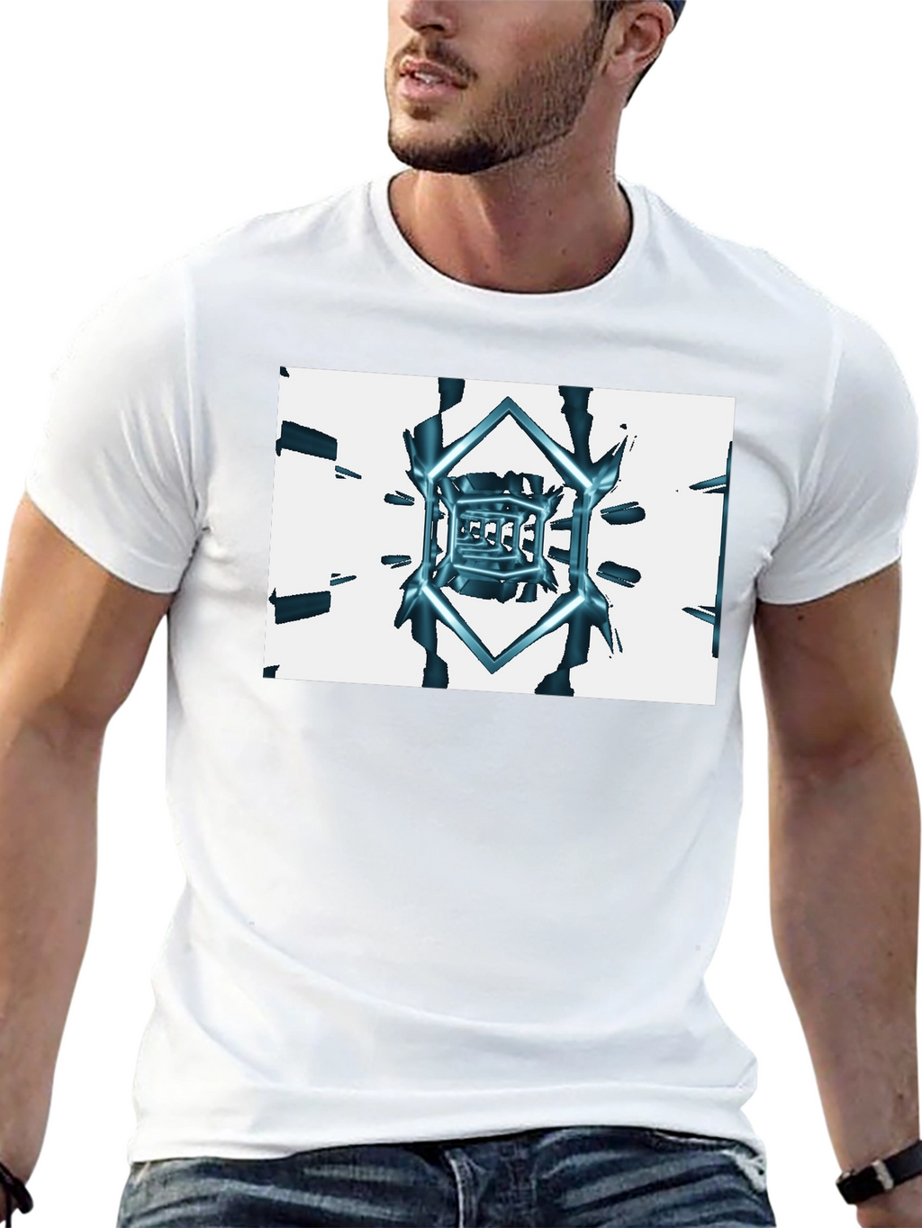 Abstract Cube Tee - Black Graphic T-Shirt