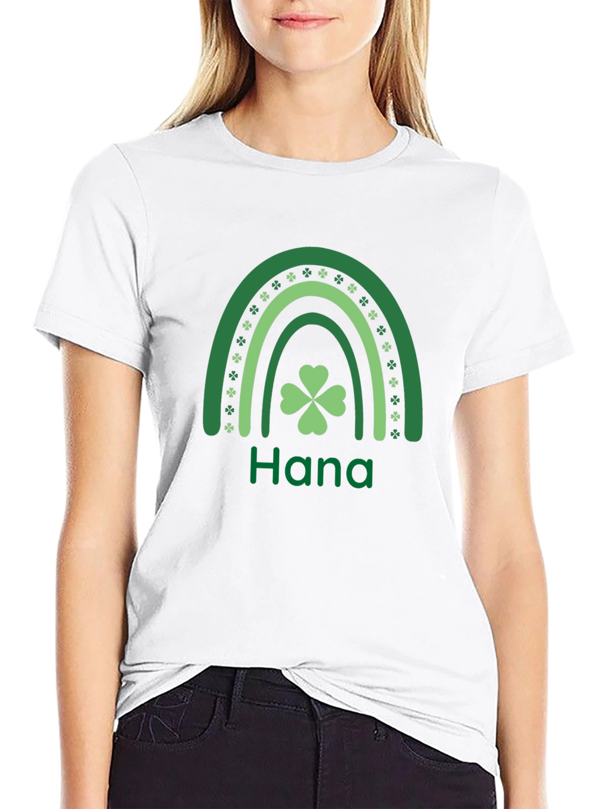 Hana St. Patricks Day Rainbow Clover T-Shirt