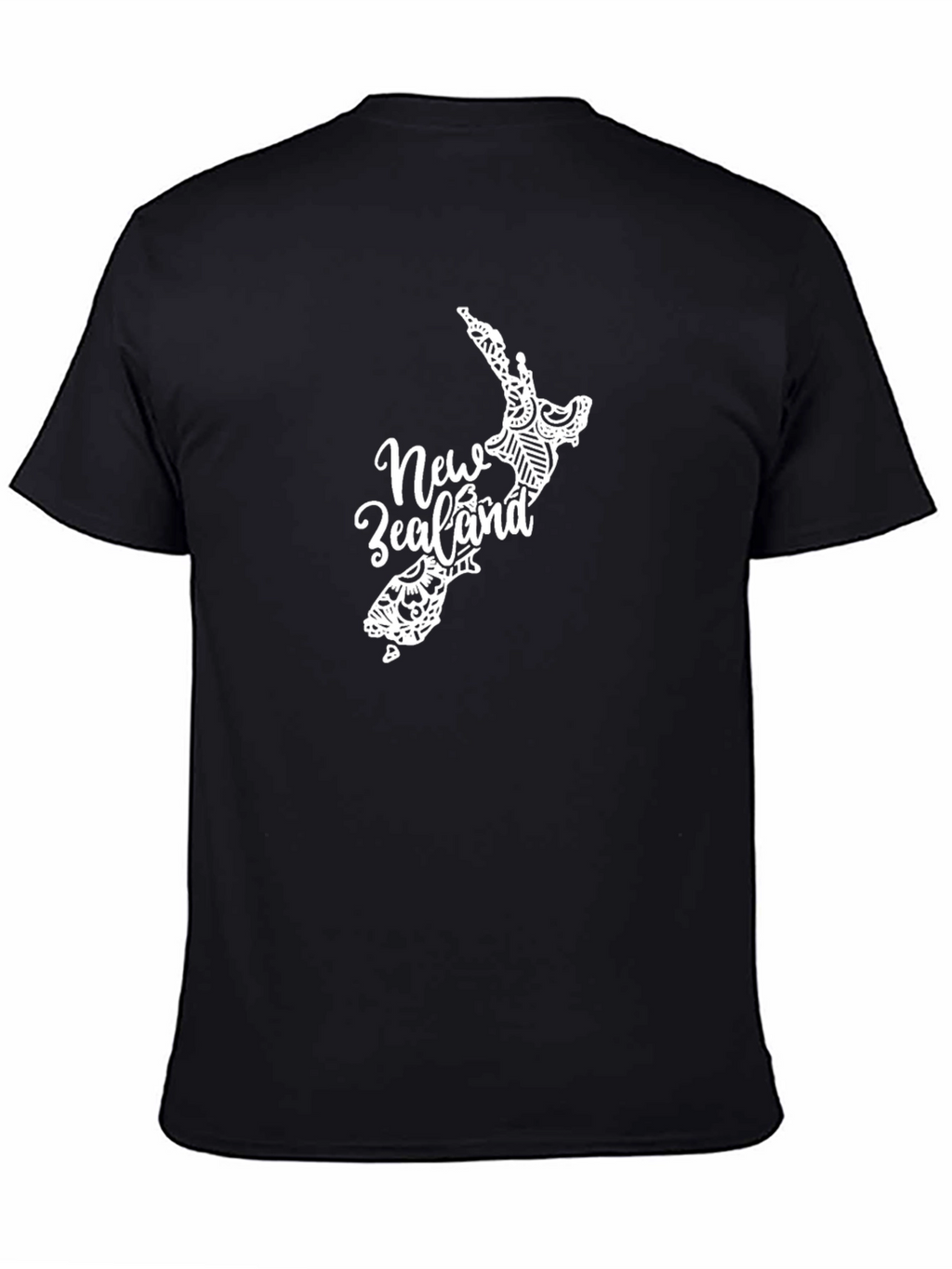 New Zealand Map T-Shirt - Black