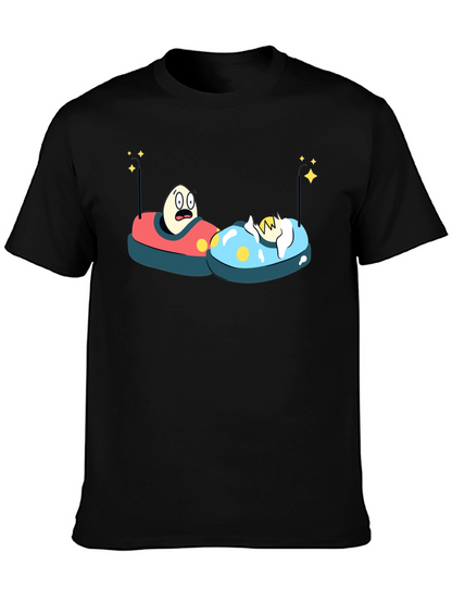 Bumper Car Eggs T-Shirt - Fun Cartoon Graphic Tee