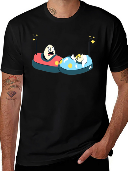 Bumper Car Eggs T-Shirt - Fun Cartoon Graphic Tee