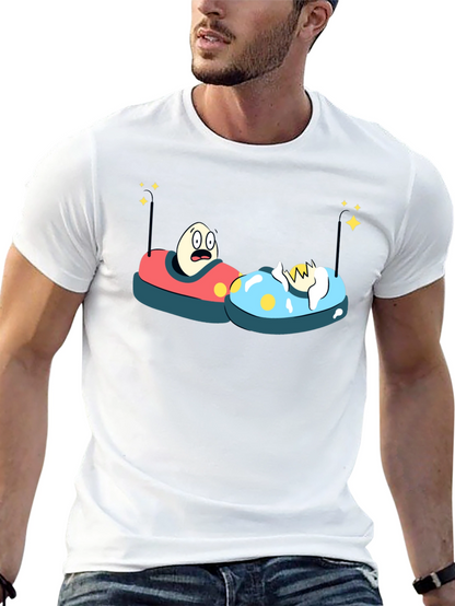 Bumper Car Eggs T-Shirt - Fun Cartoon Graphic Tee