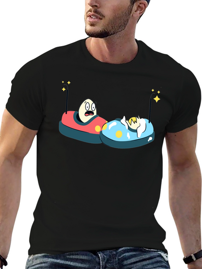 Bumper Car Eggs T-Shirt - Fun Cartoon Graphic Tee