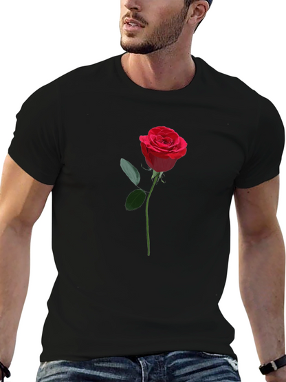 Rose Graphic Black T-Shirt