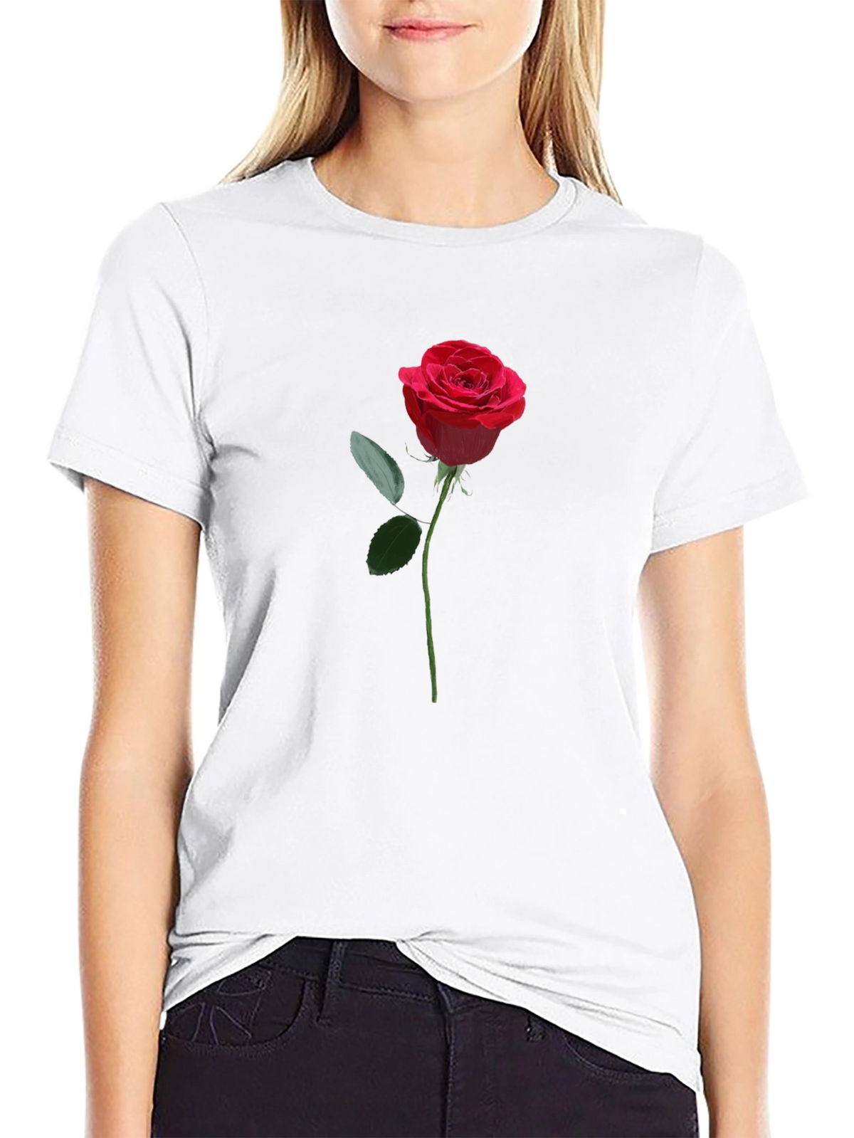 Rose Graphic Black T-Shirt