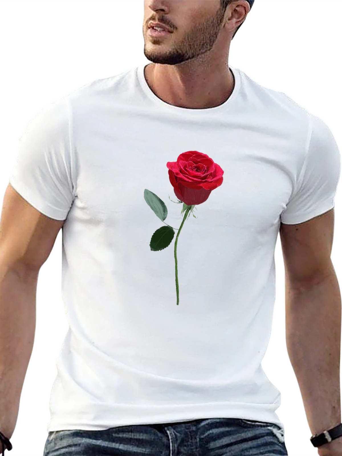Rose Graphic Black T-Shirt
