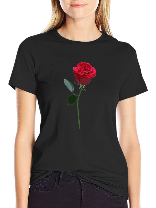 Rose Graphic Black T-Shirt