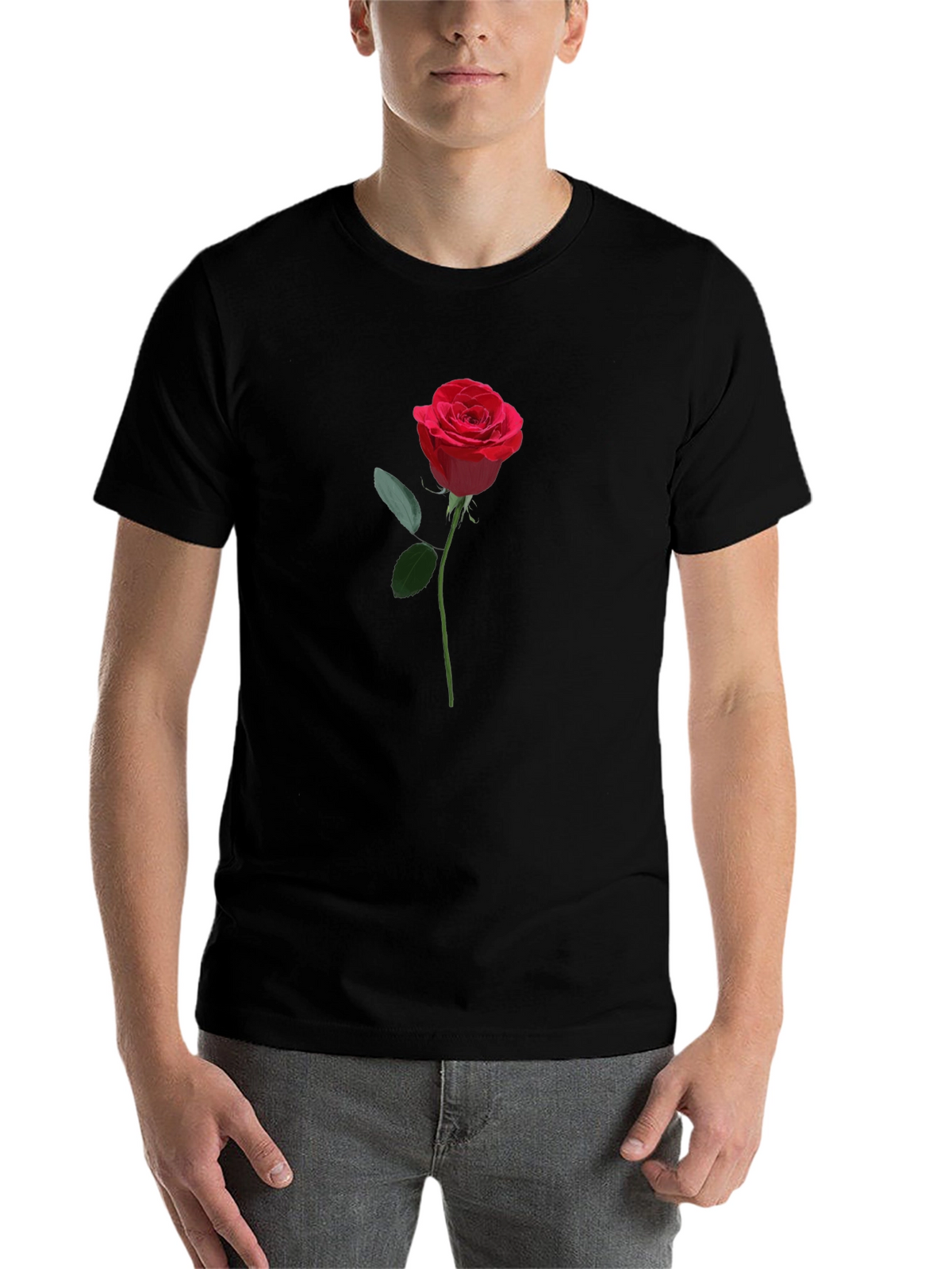 Rose Graphic Black T-Shirt