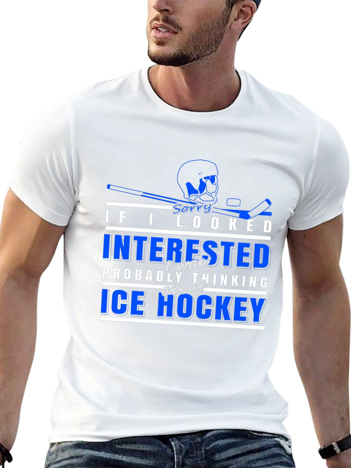 Ice Hockey T-Shirt - Sorry I Looked Interested