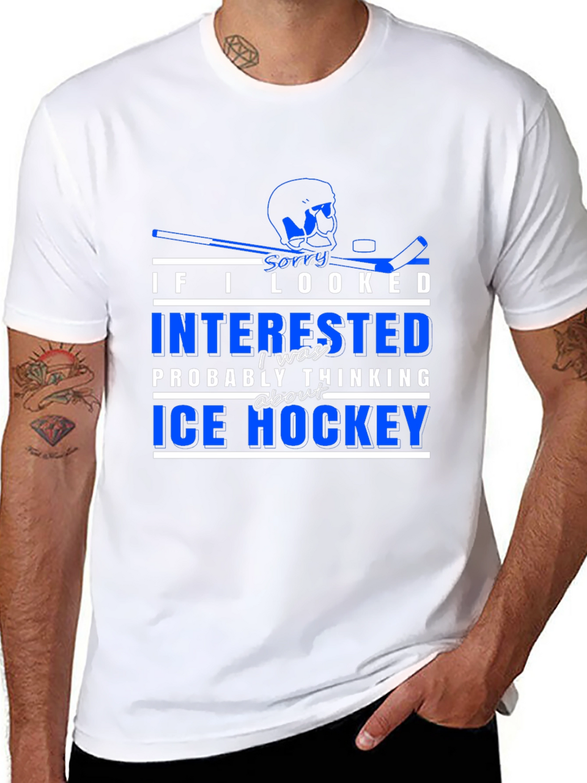 Ice Hockey T-Shirt - Sorry I Looked Interested