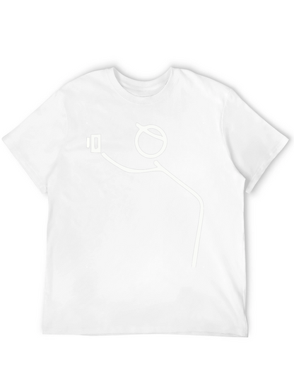Funny Stick Figure Selfie Black T-Shirt