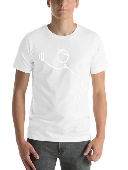 Funny Stick Figure Selfie Black T-Shirt