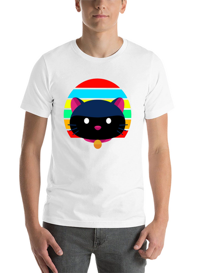 Retro Cat Graphic Tee - Black