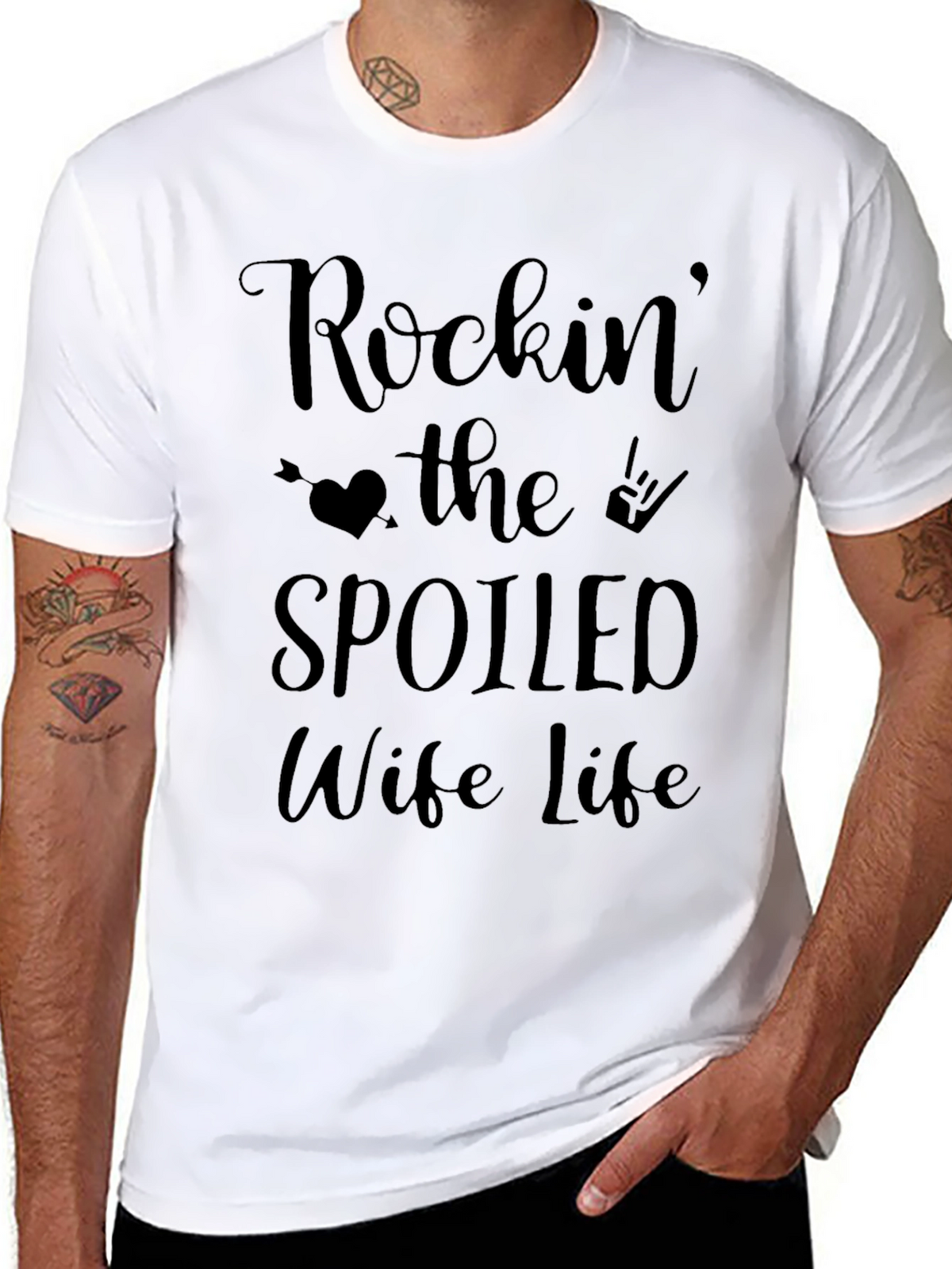 Rockin the Spoiled Wife Life Tee - Black