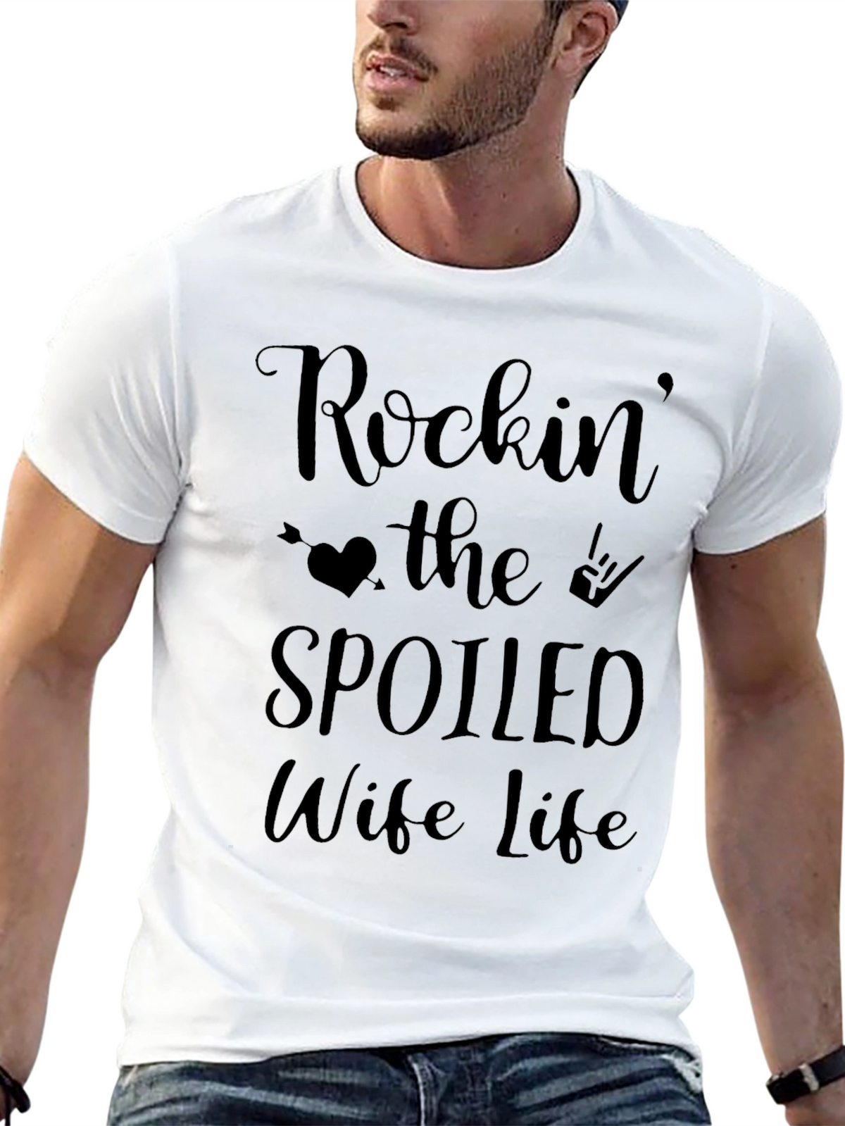 Rockin the Spoiled Wife Life Tee - Black