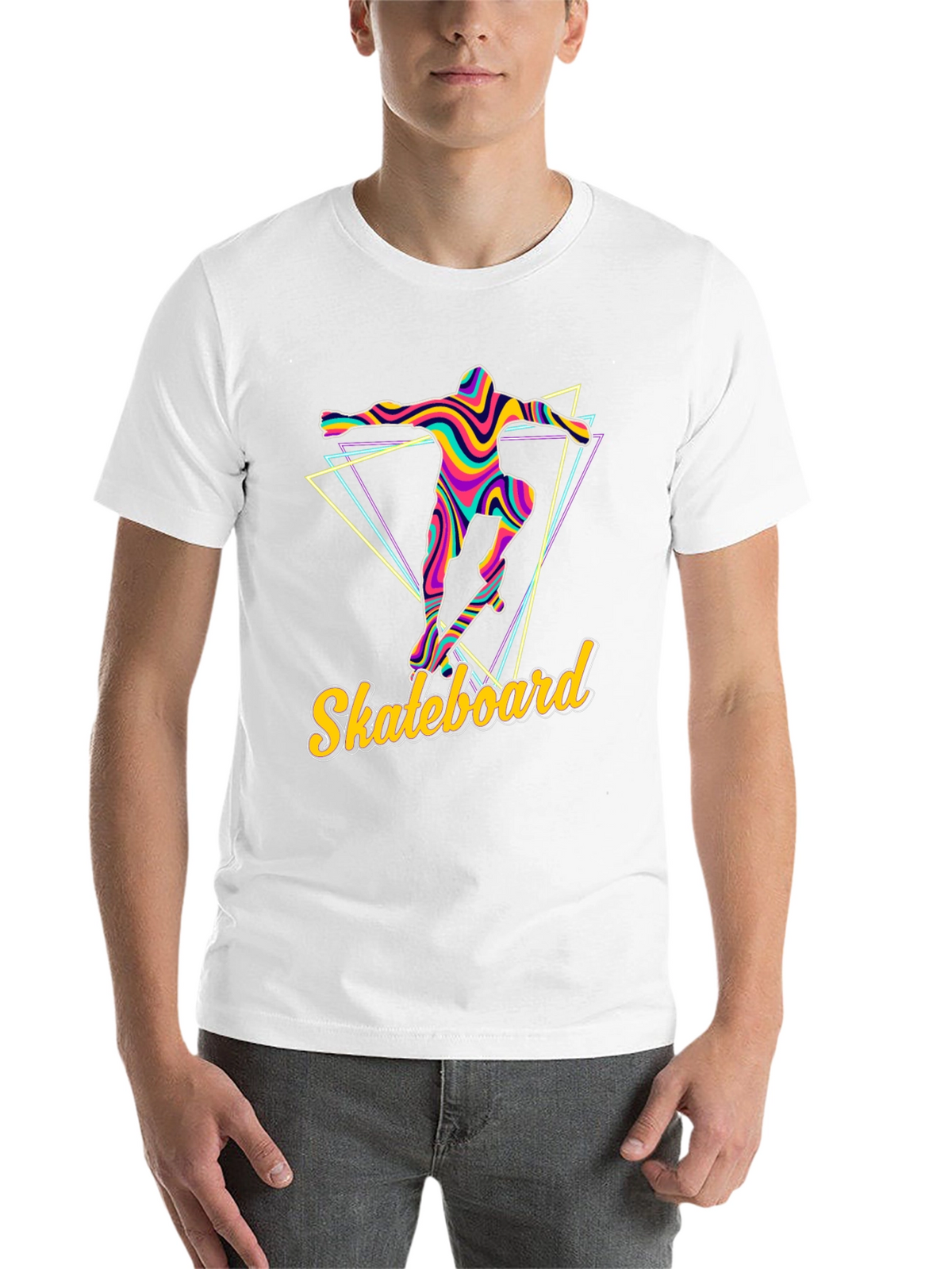 Retro Skateboarder Graphic Tee - Vibrant Design