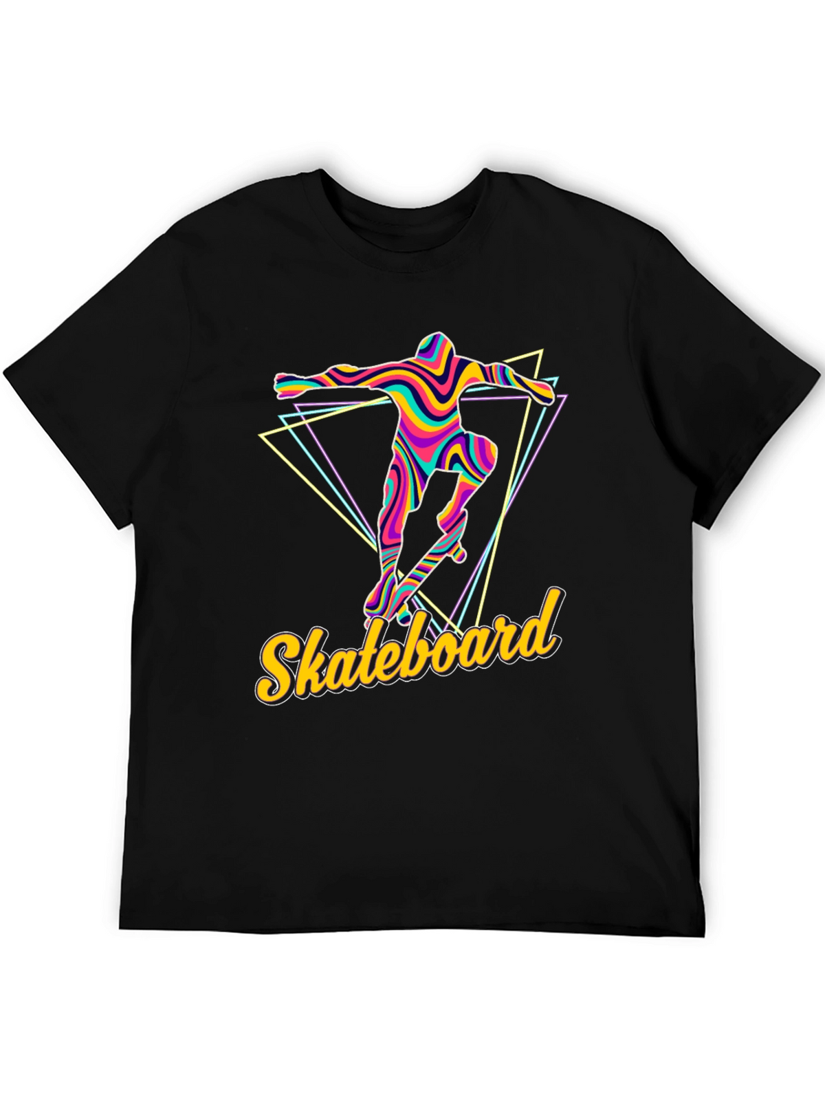 Retro Skateboarder Graphic Tee - Vibrant Design