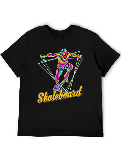 Retro Skateboarder Graphic Tee - Vibrant Design